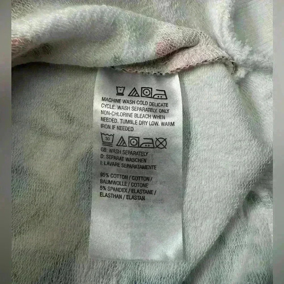 J Jason Wu Printed French Terry Hoodie Size L Floral Cozy Sweater Colorful Artsy - Picture 10 of 15